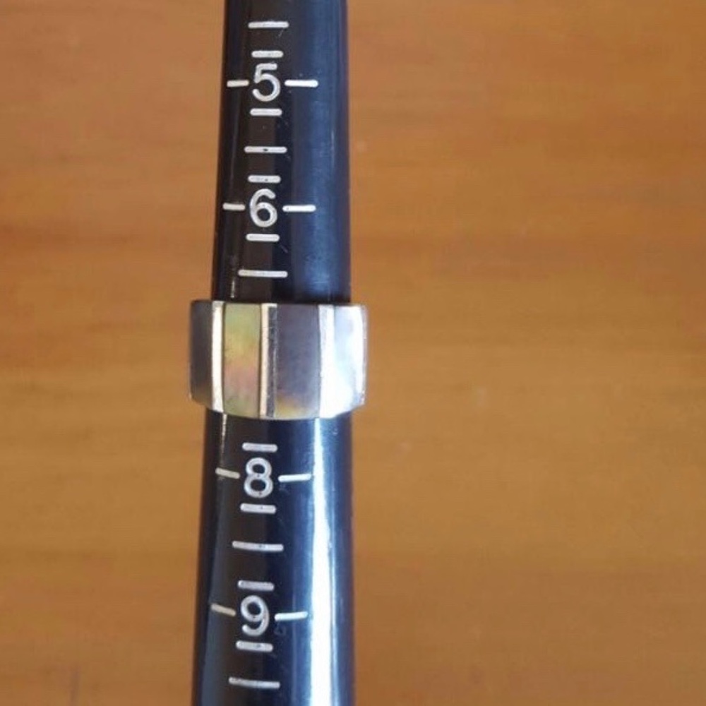 New Solid Peruvian Silver 950 Ring Size 7 - image 4